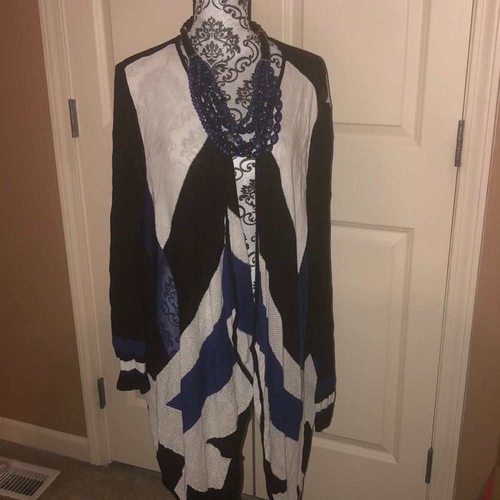 Mixed Material Cardigan